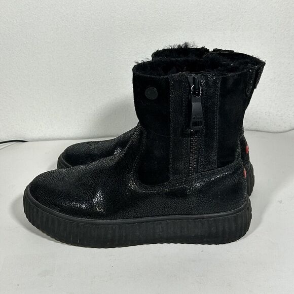 Pajar Connie Waterproof Boots Size 7 7.5 Black Leather Sheepskin Mid Calf Zip - Picture 5 of 8